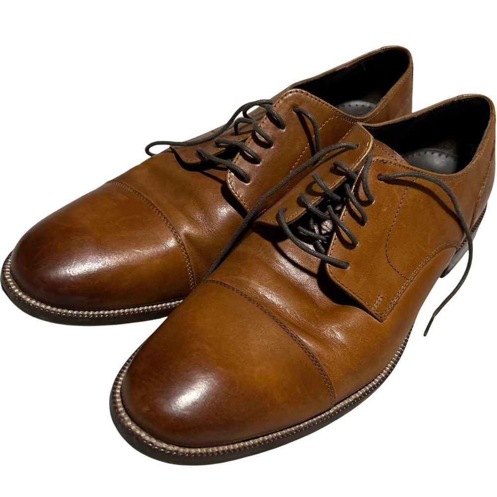 Cole Haan Williams II Oxford Mens 10.5 Tan Leather Cap Toe Dress Shoes C24120